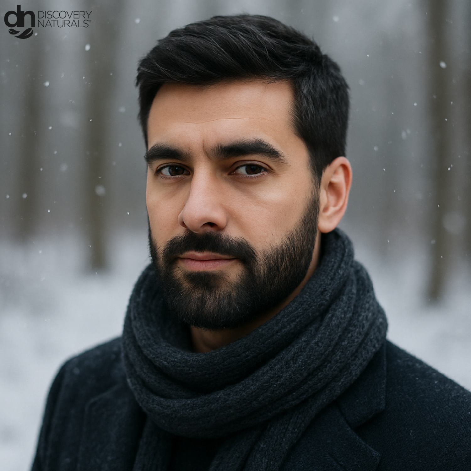 A man with black hair dyed by Discovery Naturals.