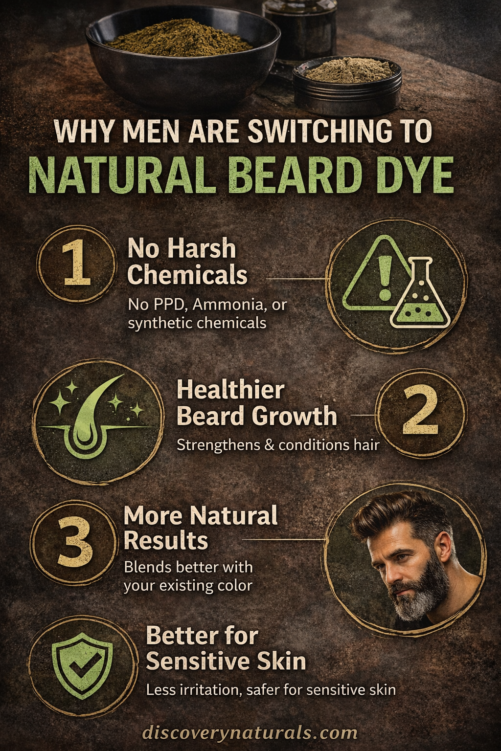 organic beard color vs. natural beard dye.