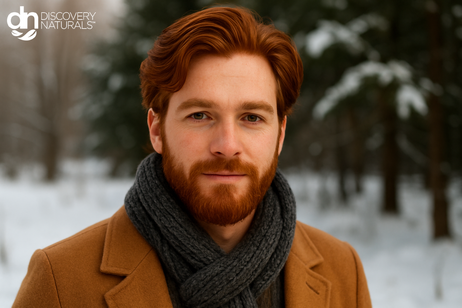A man with red hair that was colored with Discovery Naturals.